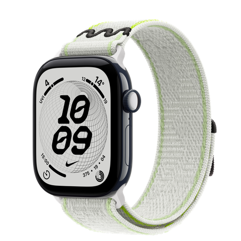 Apple Watch Series 12 GPS + Cellular, 42mm Night Blue Ceramic Case with Essential White Nike Sport Loop