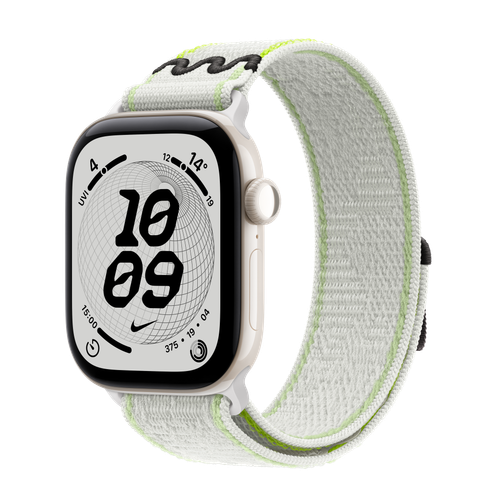 Apple Watch Series 12 GPS + Cellular, 42mm Pearl White Ceramic Case with Essential White Nike Sport Loop
