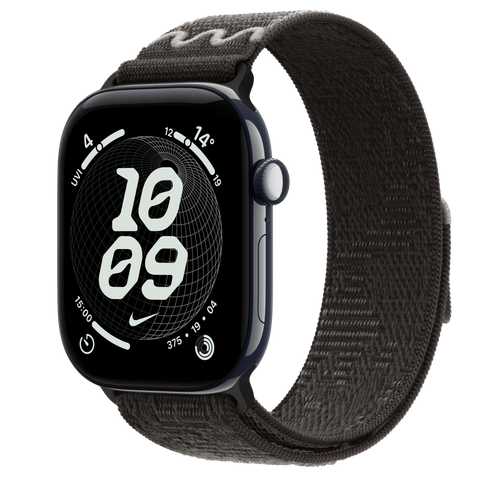 Apple Watch Series 12 GPS + Cellular, 46mm Night Blue Ceramic Case with After Dark Black Nike Sport Loop