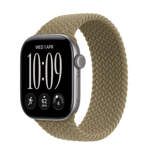 Apple Watch Series 12 GPS, 42mm Space Grey Aluminium Case with Olive Braided Solo Loop