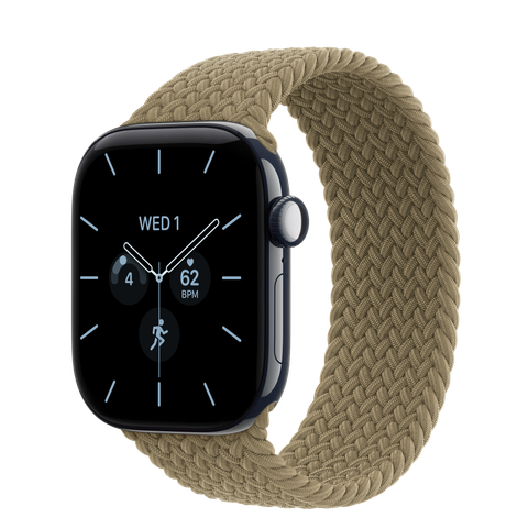 Apple Watch Series 12 GPS + Cellular, 42mm Night Blue Ceramic Case with Olive Braided Solo Loop