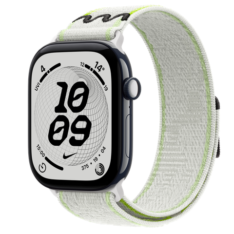 Apple Watch Series 12 GPS + Cellular, 46mm Night Blue Ceramic Case with Essential White Nike Sport Loop
