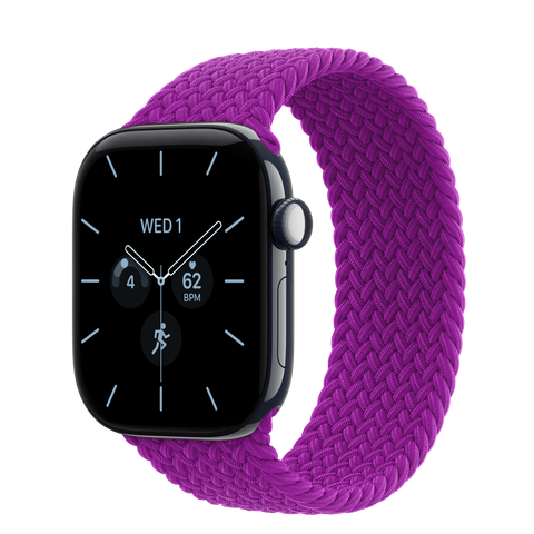 Apple Watch Series 12 GPS + Cellular, 42mm Night Blue Ceramic Case with Magenta Braided Solo Loop