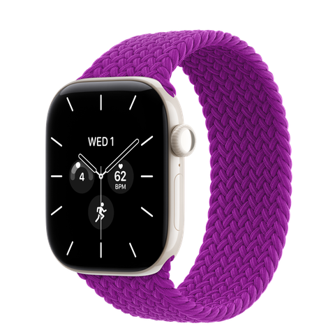 Apple Watch Series 12 GPS + Cellular, 42mm Pearl White Ceramic Case with Magenta Braided Solo Loop
