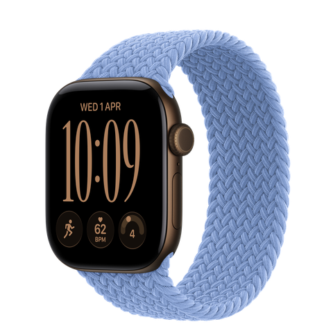Apple Watch Series 12 GPS + Cellular, 42mm Dark Bronze Aluminium Case with Wildflower Blue Braided Solo Loop