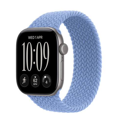 Apple Watch Series 12 GPS + Cellular, 42mm Space Grey Aluminium Case with Wildflower Blue Braided Solo Loop