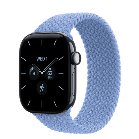 Apple Watch Series 12 GPS + Cellular, 42mm Night Blue Ceramic Case with Wildflower Blue Braided Solo Loop