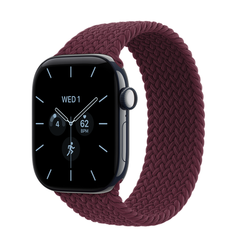 Apple Watch Series 12 GPS + Cellular, 42mm Night Blue Ceramic Case with Burgundy Braided Solo Loop