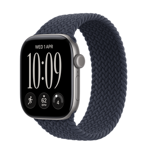 Apple Watch Series 12 GPS, 42mm Space Grey Aluminium Case with Navy Blue Braided Solo Loop