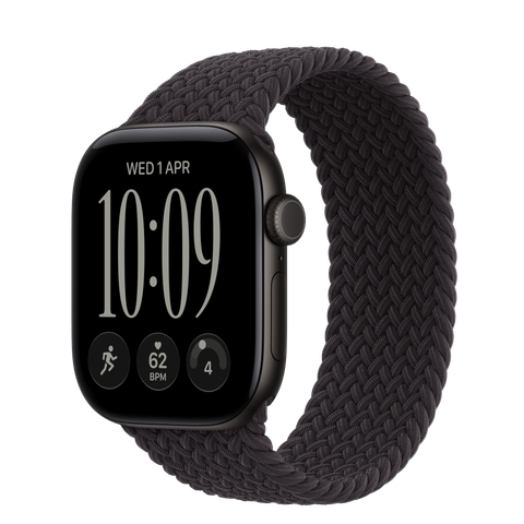 Apple Watch Series 12 GPS, 42mm Black Aluminium Case with Black Braided Solo Loop