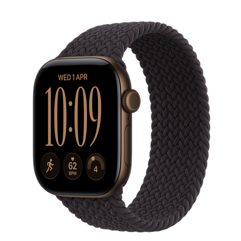 Apple Watch Series 12 GPS, 42mm Dark Bronze Aluminium Case with Black Braided Solo Loop
