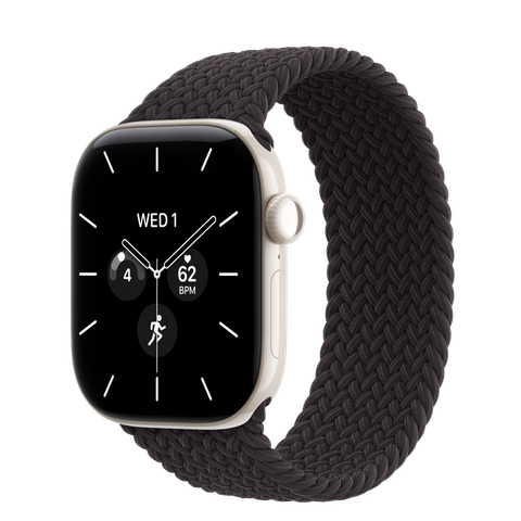 Apple Watch Series 12 GPS + Cellular, 42mm Pearl White Ceramic Case with Black Braided Solo Loop