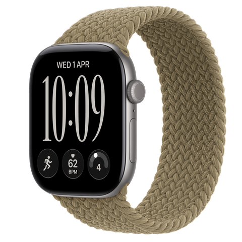 Apple Watch Series 12 GPS, 46mm Space Grey Aluminium Case with Olive Braided Solo Loop