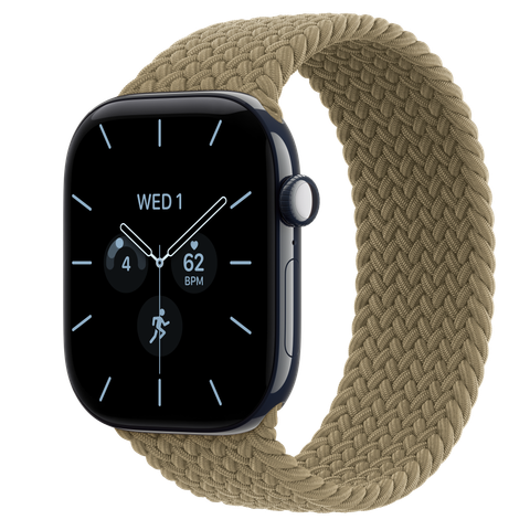 Apple Watch Series 12 GPS + Cellular, 46mm Night Blue Ceramic Case with Olive Braided Solo Loop