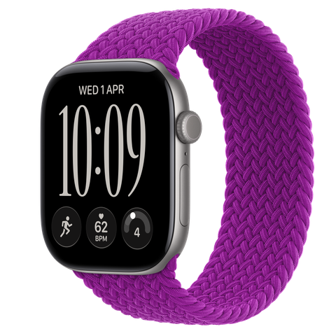 Apple Watch Series 12 GPS + Cellular, 46mm Space Grey Aluminium Case with Magenta Braided Solo Loop