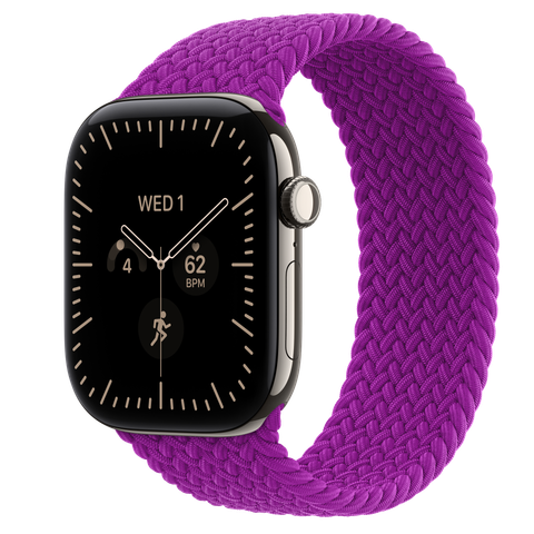Apple Watch Series 12 GPS + Cellular, 46mm Natural Titanium Case with Magenta Braided Solo Loop