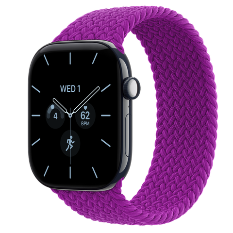 Apple Watch Series 12 GPS + Cellular, 46mm Night Blue Ceramic Case with Magenta Braided Solo Loop