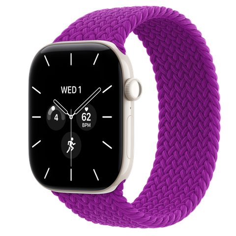 Apple Watch Series 12 GPS + Cellular, 46mm Pearl White Ceramic Case with Magenta Braided Solo Loop