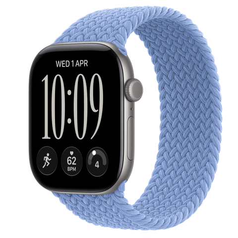 Apple Watch Series 12 GPS + Cellular, 46mm Space Grey Aluminium Case with Wildflower Blue Braided Solo Loop