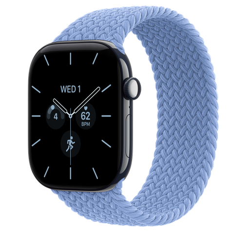 Apple Watch Series 12 GPS + Cellular, 46mm Night Blue Ceramic Case with Wildflower Blue Braided Solo Loop