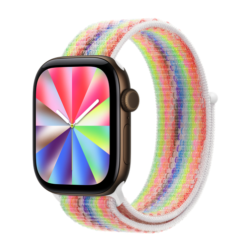 Apple Watch Series 12 GPS + Cellular, 42mm Dark Bronze Aluminium Case with Pride Edition Sport Loop