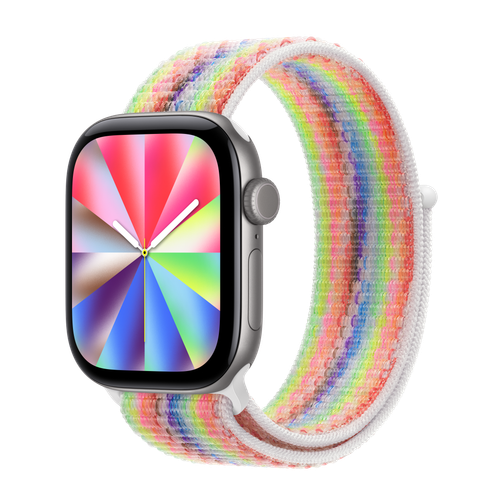 Apple Watch Series 12 GPS, 42mm Space Grey Aluminium Case with Pride Edition Sport Loop