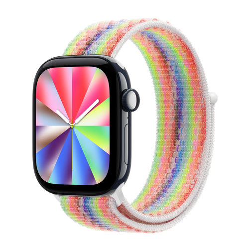Apple Watch Series 12 GPS + Cellular, 42mm Night Blue Ceramic Case with Pride Edition Sport Loop