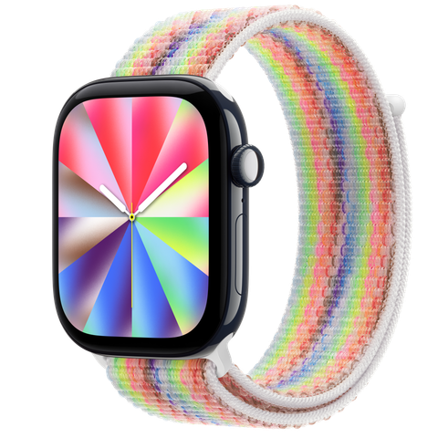 Apple Watch Series 12 GPS + Cellular, 46mm Night Blue Ceramic Case with Pride Edition Sport Loop