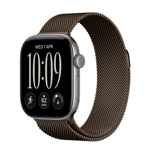 Apple Watch Series 12 GPS + Cellular, 42mm Space Grey Aluminium Case with Dark Bronze Milanese Loop