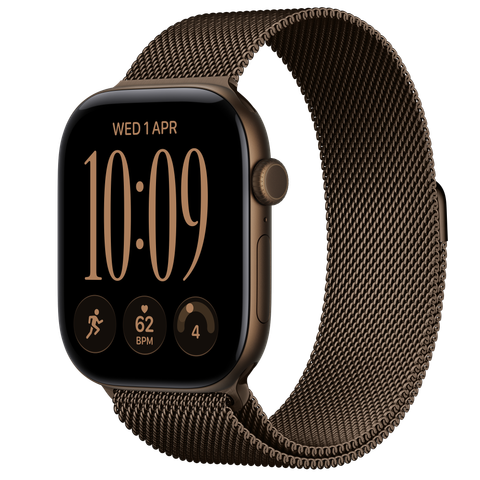 Apple Watch Series 12 GPS + Cellular, 46mm Dark Bronze Aluminium Case with Dark Bronze Milanese Loop