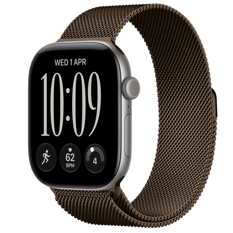 Apple Watch Series 12 GPS + Cellular, 46mm Space Grey Aluminium Case with Dark Bronze Milanese Loop