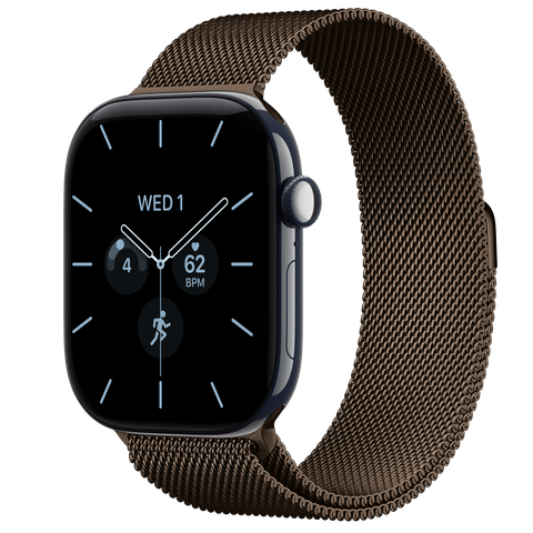Apple Watch Series 12 GPS + Cellular, 46mm Night Blue Ceramic Case with Dark Bronze Milanese Loop