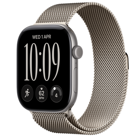 Apple Watch Series 12 GPS + Cellular, 46mm Space Grey Aluminium Case with Natural Milanese Loop