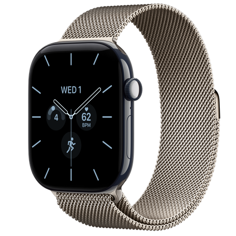 Apple Watch Series 12 GPS + Cellular, 46mm Night Blue Ceramic Case with Natural Milanese Loop