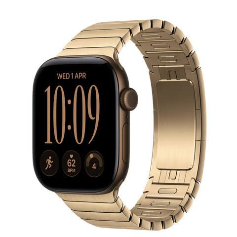 Apple Watch Series 12 GPS + Cellular, 42mm Dark Bronze Aluminium Case with Radiant Gold Link Bracelet