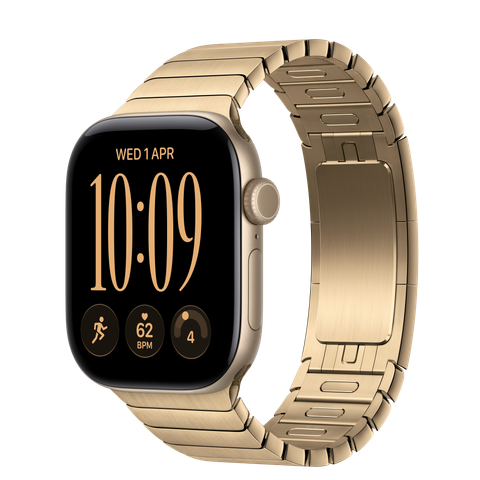 Apple Watch Series 12 GPS, 42mm Light Gold Aluminium Case with Radiant Gold Link Bracelet