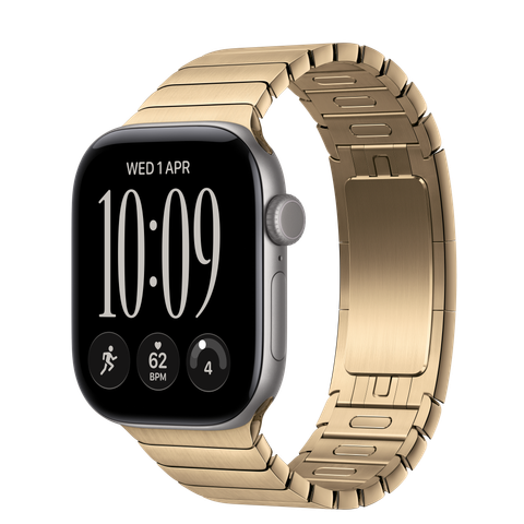 Apple Watch Series 12 GPS, 42mm Space Grey Aluminium Case with Radiant Gold Link Bracelet
