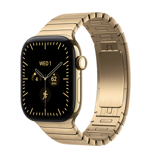Apple Watch Series 12 GPS + Cellular, 42mm Radiant Gold Titanium Case with Radiant Gold Link Bracelet