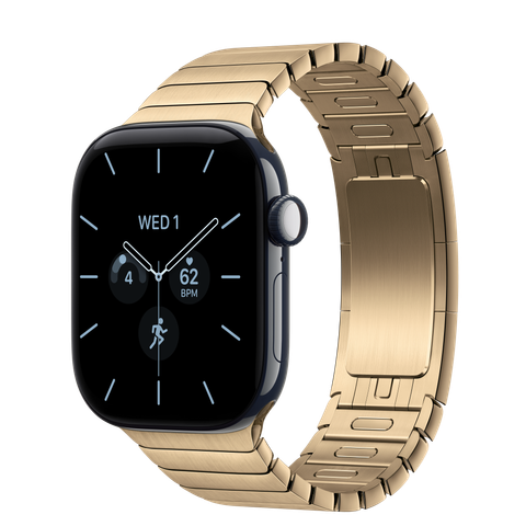 Apple Watch Series 12 GPS + Cellular, 42mm Night Blue Ceramic Case with Radiant Gold Link Bracelet