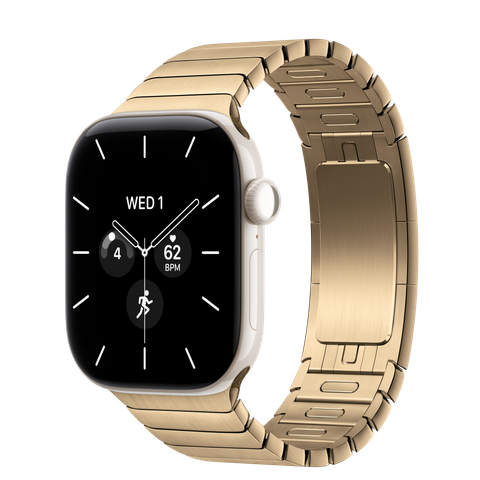 Apple Watch Series 12 GPS + Cellular, 42mm Pearl White Ceramic Case with Radiant Gold Link Bracelet