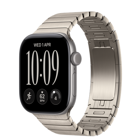 Apple Watch Series 12 GPS, 42mm Space Grey Aluminium Case with Natural Link Bracelet