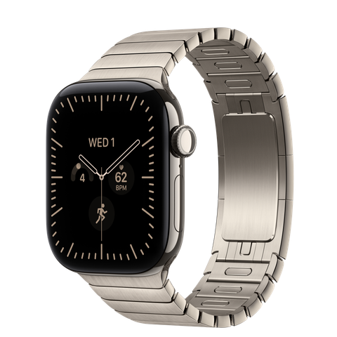 Apple Watch Series 12 GPS + Cellular, 42mm Natural Titanium Case with Natural Link Bracelet