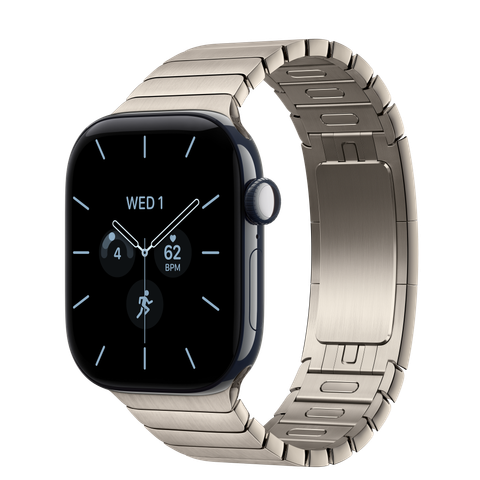 Apple Watch Series 12 GPS + Cellular, 42mm Night Blue Ceramic Case with Natural Link Bracelet
