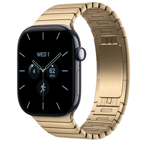 Apple Watch Series 12 GPS + Cellular, 46mm Night Blue Ceramic Case with Radiant Gold Link Bracelet