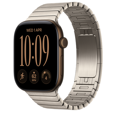Apple Watch Series 12 GPS + Cellular, 46mm Dark Bronze Aluminium Case with Natural Link Bracelet
