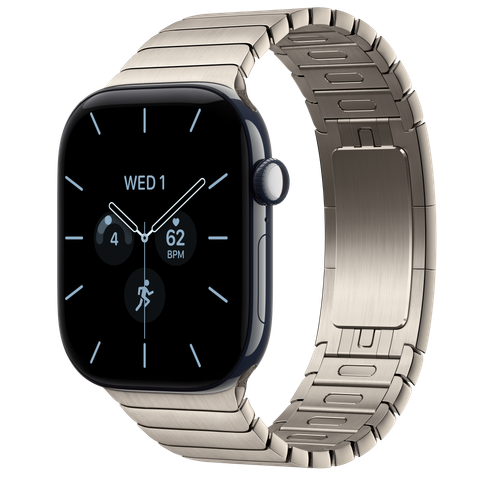 Apple Watch Series 12 GPS + Cellular, 46mm Night Blue Ceramic Case with Natural Link Bracelet