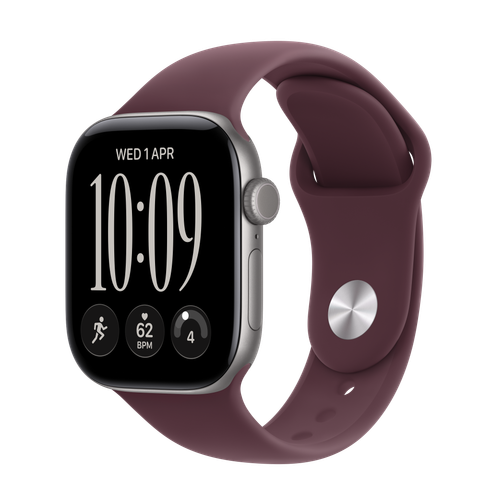 Apple Watch Series 12 GPS + Cellular, 42mm Space Grey Aluminium Case with Burgundy Sport Band