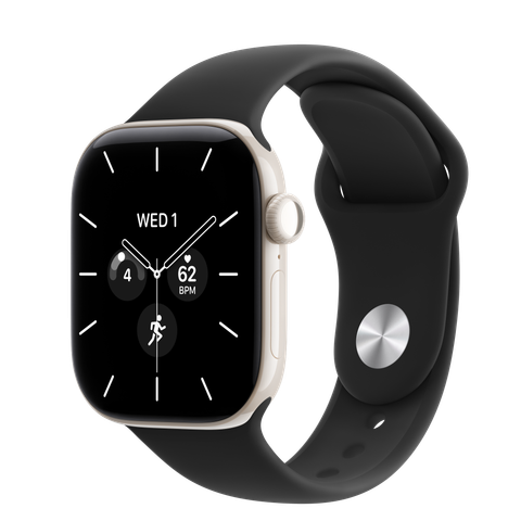 Apple Watch Series 12 GPS + Cellular, 42mm Pearl White Ceramic Case with Black Sport Band