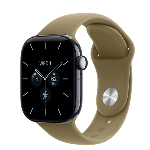 Apple Watch Series 12 GPS + Cellular, 42mm Night Blue Ceramic Case with Olive Sport Band