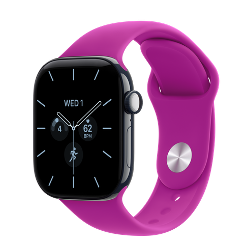 Apple Watch Series 12 GPS + Cellular, 42mm Night Blue Ceramic Case with Magenta Sport Band